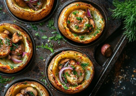 Вместо жирнющих тарталеток — простые картофельные корзинки: закуска на Новый год или праздник с селедкой