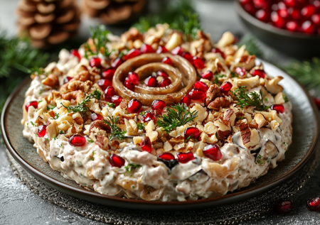 Салат «Праздничный» с жареными баклажанами: когда хочется чего-то новенького на новогодний стол