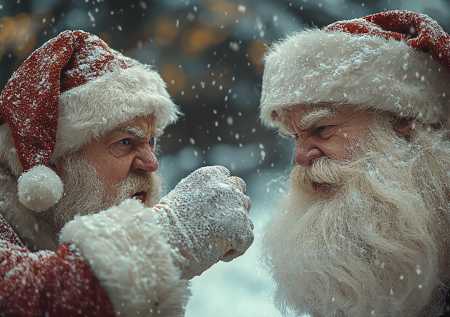 Драка Дедов Морозов в магазине попала на видео