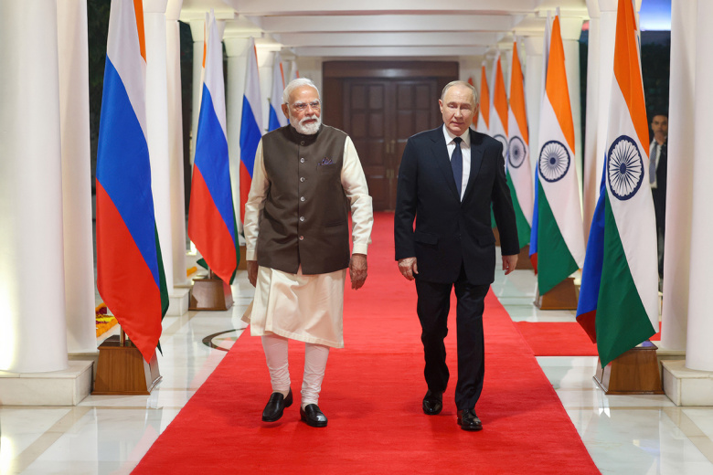 Президент РФ Владимир Путин и премьер-министр Индии Нарендра Моди