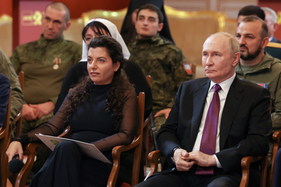 Маргарита Симоньян и Владимир Путин на праздновании 20-летия международного телеканала RT (Russia Today)