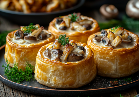 Удивите всех гостей, приготовьте жюльен в съедобной тарелке: изумительное горячее в слоеном тесте