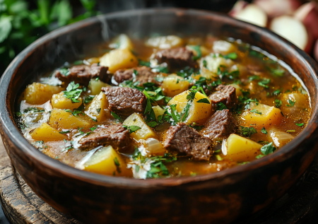 Готовлю не просто суп, а осетинскую лывжу — рецепт наваристого бульона с говядиной и чабером