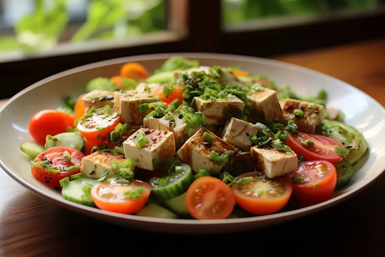 Быстрый и полезный салат с тофу для новогоднего настроения