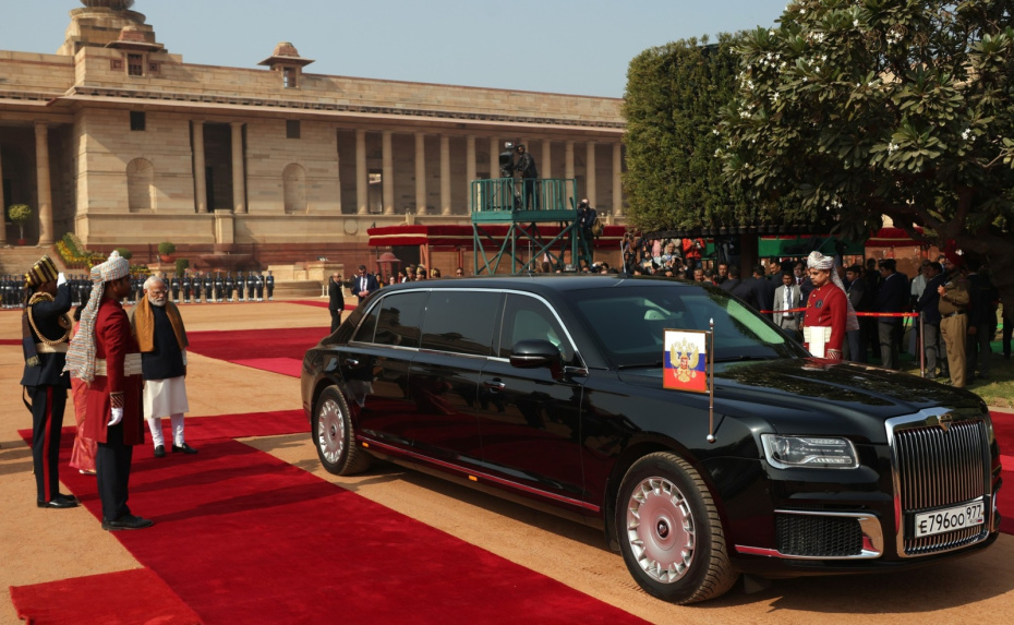 Церемония официальной встречи Владимира Путина президентом Индии Драупади Мурму и премьер-министром Индии Нарендрой Моди