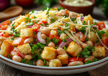 Ничего не варю и собираю этот салат за 7 минут: смешиваю сухарики с 4 простыми ингредиентами — быстро, вкусно и питательно