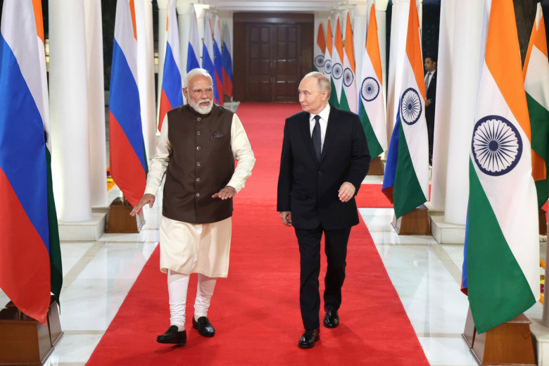 Президент РФ Владимир Путин и премьер-министр Индии Нарендра Моди