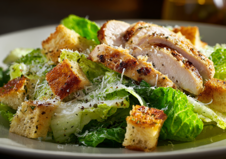 Собираем идеальный салат цезарь с курицей за 10 минут