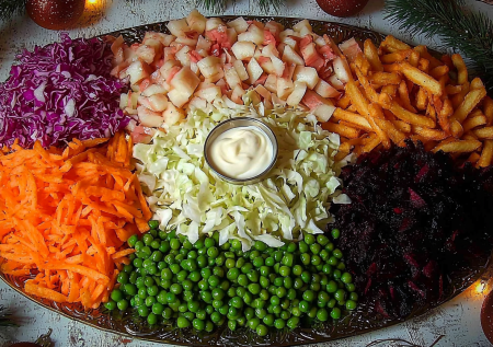 Обжарила бекон и картошку фри: собираю веселый салат «Хрюша в огороде» из самых простых овощей — вкус просто отменный, попробуйте