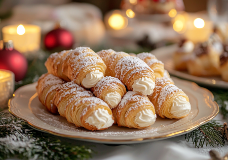 Торты на Новый год не пеку и не покупаю, делаю трубочки с кремом: простой рецепт со слоеным тестом