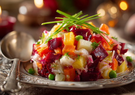 Для теплого семейного ужина: готовим постный винегрет в Сочельник