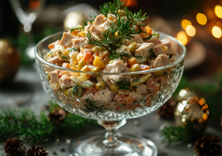 Смело готовьте на новогодний стол: рыбный оливье без колбасы