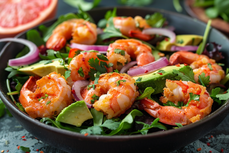 Быстрый салат с креветками: в греческом стиле