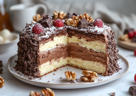 Наполеон, прощай! Готовлю торт-суфле с шоколадом и орехами — воздушно и изысканно