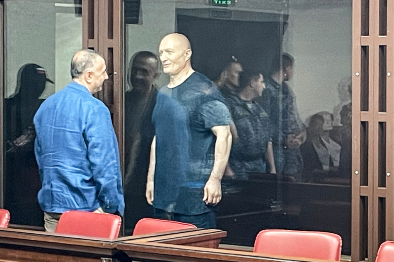 Криминальный авторитет Аслан Гагиев по прозвищу Джако во время оглашения приговора в суде