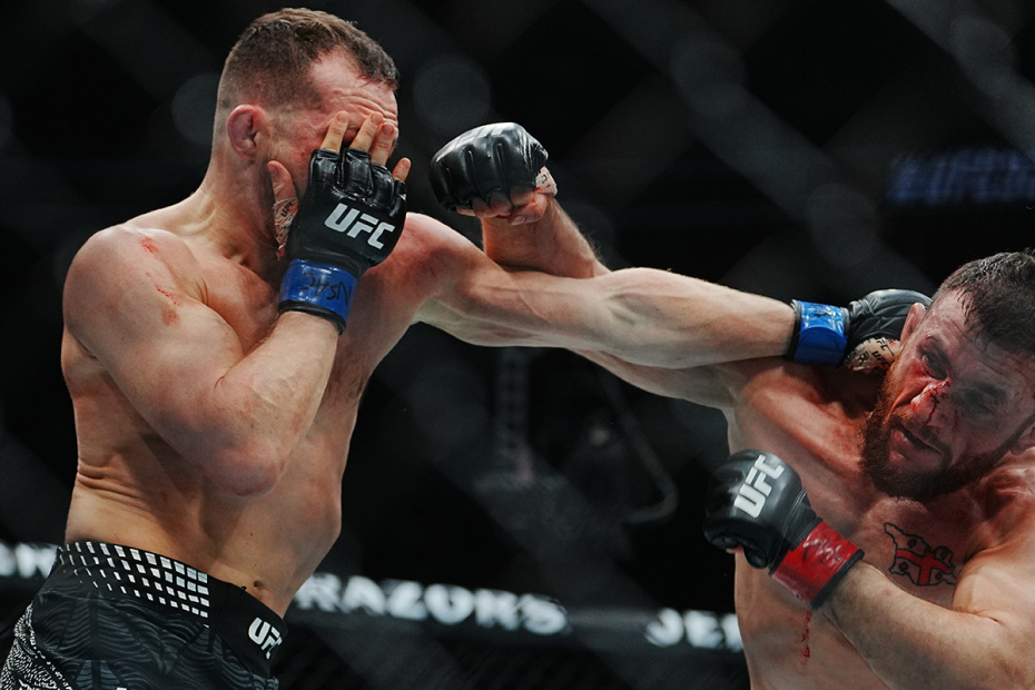 Петр Ян и Мераб Двалишвили в поединке за титул чемпиона мира на турнире UFC 323