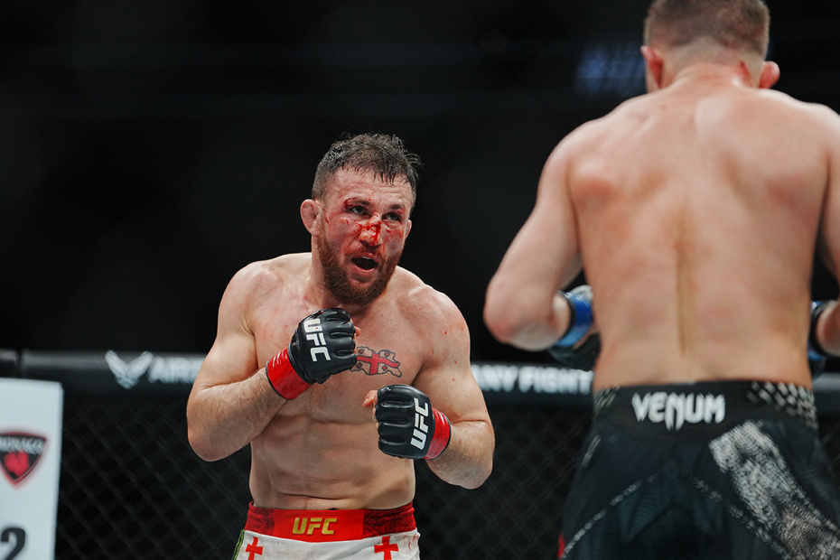 Петр Ян и Мераб Двалишвили в поединке за титул чемпиона мира на турнире UFC 323
