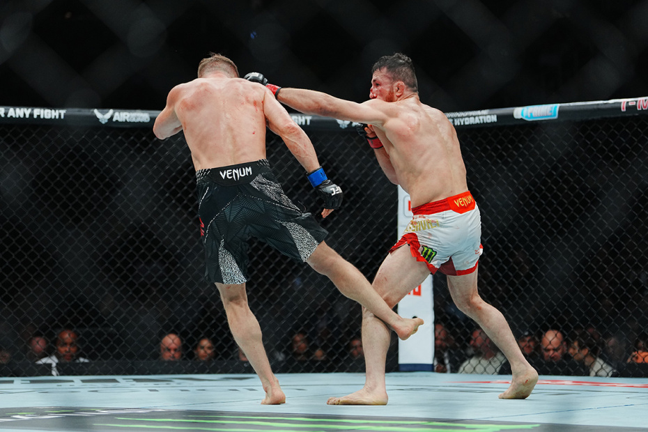 Петр Ян и Мераб Двалишвили в поединке за титул чемпиона мира на турнире UFC 323