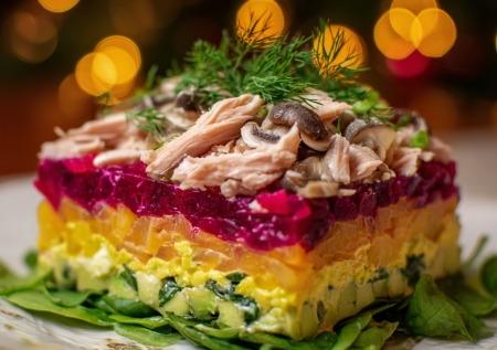 Весь секрет в шпинате: готовим салат на Новый год «Медвежья шубка»