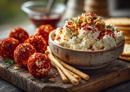 Закуска на стол под Новый год: женим сыр и грецкие орехи