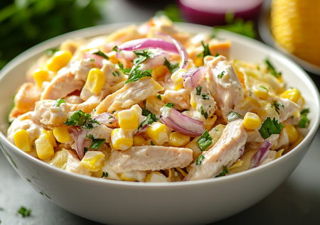 Смешиваю яичные блинчики с маринованным луком: готовлю простой салат «Квадро» — всего 4 ингредиента, но очень вкусно