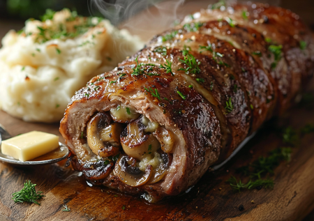 Делаю это на Новый год: рулетики из говяжьей печени с грибной начинкой