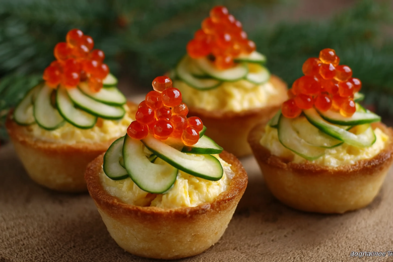 Тарталетки «Елочки»: закуска на Новый 2026 год