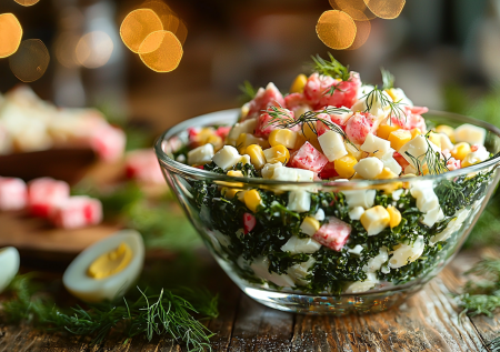Простой салат, который всегда выручает на праздниках: 4 ингредиента и пару минут — гости точно попросят добавки
