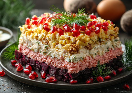 Праздничный салат, который понравится Красной Огненной Лошади: яркое новогоднее блюдо для стола и удачи в 2026 году