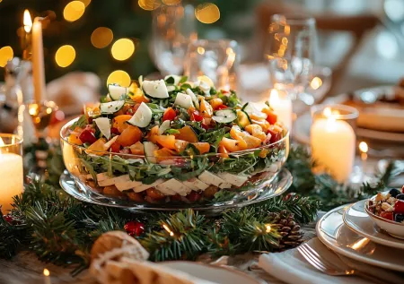 Секрет идеального салата «Медвежья шубка» с тофу и яркими овощами