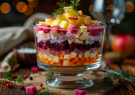 Быстрая альтернатива классической Селедки под шубой: яркий салат с теми же вкусами, но в разы проще и эффектнее на новогоднем столе