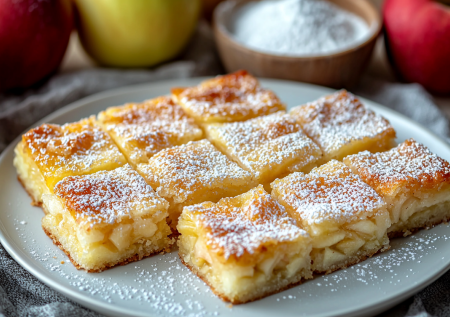 Вместо долгих сырников готовлю яблочные творожные квадратики: простой рецепт — распределяю на пергамент все тесто и разрезаю
