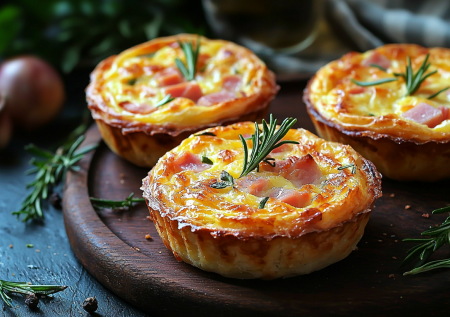 Никаких канапе и тарталеток! Готовлю мини-киши с ветчиной и сыром в формах. Нежные, ароматные, идеальны к шампанскому