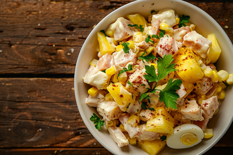 Салат с копченой курицей: простой рецепт