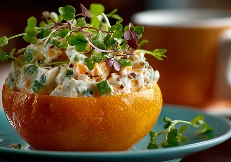 “Кубок вкуса”: подаем “Оливье” на Новый год в апельсиновых чашах