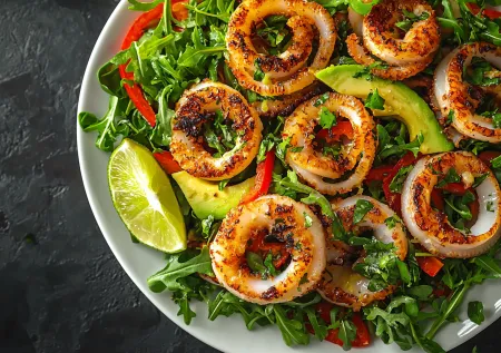 Готовлю салат, который удивит гостей: кальмары по-новогоднему