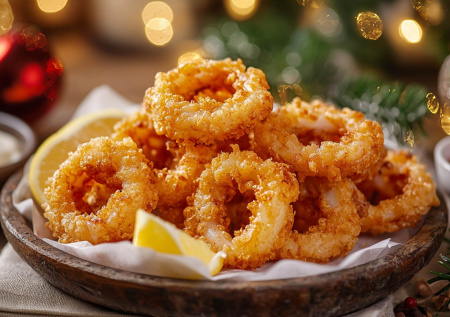 Любимое блюдо для фуршета: кольца кальмара в пивном кляре