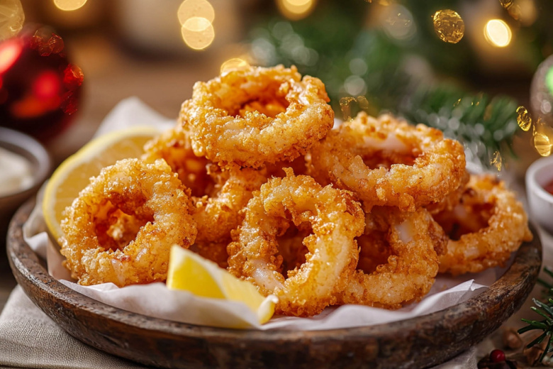 Любимое блюдо для фуршета: кольца кальмара в пивном кляре