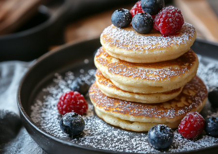 Горсть ягод и пара яиц! Жарю голландские поффертьес. Пушистые мини-оладьи с нежной серединкой