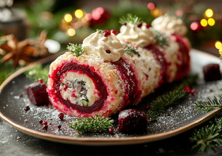 Из свеклы можно готовить не только шубу: рулет с маринованными огурцами гости оценят по достоинству