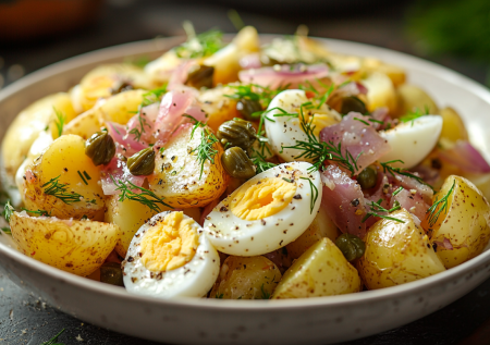 Внешность этого салата обманчива: простой картофельный салат с яйцами — вкус на миллион