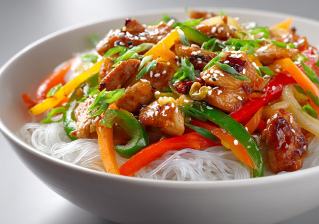 Упругая лапша, сочная курица, хрустящие овощи — фунчоза за 20 минут