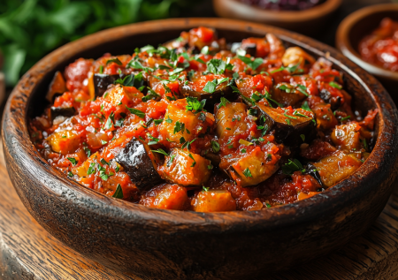 С такими баклажанами и мясо не нужно: готовим индийское рагу в кисло-сладком соусе