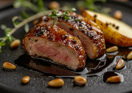 Сочетаю несочетаемое: теплая утка, холодная груша и пряная зелень