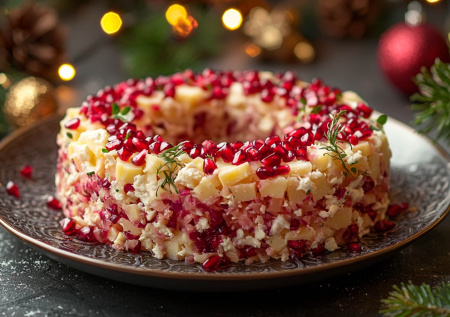 Все забыли оливье и шубу! Салат «Гранатовый браслет» с курицей