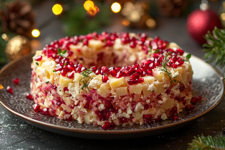 Все забыли оливье и шубу! Салат «Гранатовый браслет» с курицей