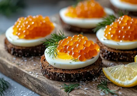 Закуска для особого момента: икорные бутерброды к шампанскому