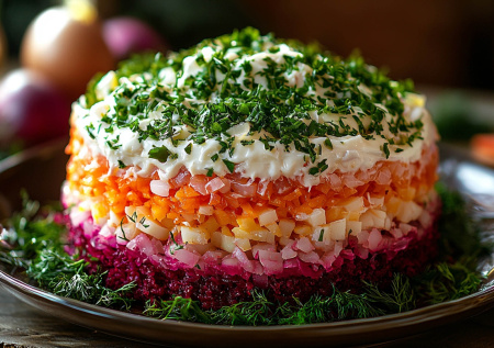 Нежная классика: селедка под шубой с яйцами — любимый праздничный салат