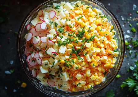 Салат «Зимняя редиска» улетает со стола наравне с мясными: вкусное напоминание о лете впишется в новогодний стол — выйдет на копейки