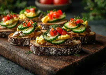 Очень вкусно: бутерброды со шпротами и маринованными огурчиками